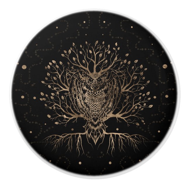 Der goldene Schüssel-Baum Keramikknauf (Vorderseite)