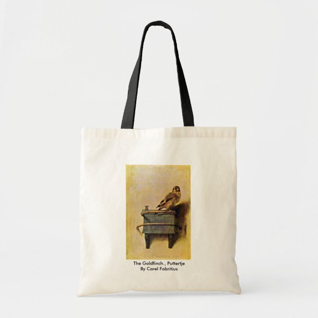 Der Goldfinch., Puttertje durch Carel Fabritius Tragetasche (Vorne)