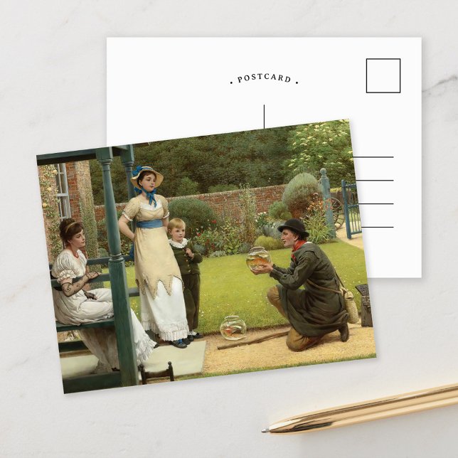 Der Goldfish-Verkäufer | George Dunlop Leslie Postkarte (Von Creator hochgeladen)