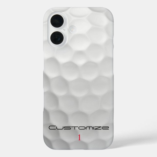 Der Golf Ball verringert den Personalisierten Text iPhone 16 Hülle (Rückseite)