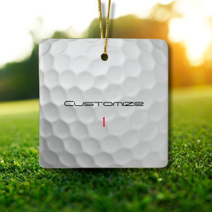 Der Golf Ball verringert den Personalisierten Text Keramikornament