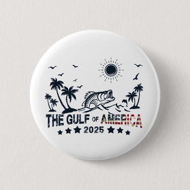 Der Golf von Amerika fischt patriotische amerikani Button (Vorderseite)