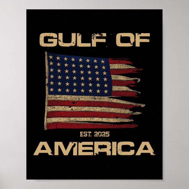Der Golf von Amerika hat seit 2025 unter der Flagg Poster (Vorne)