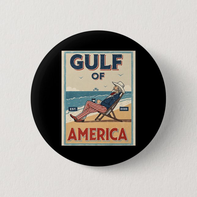 Der Golf von Amerika östlich. 2025 Uncle Sam Patri Button (Vorderseite)
