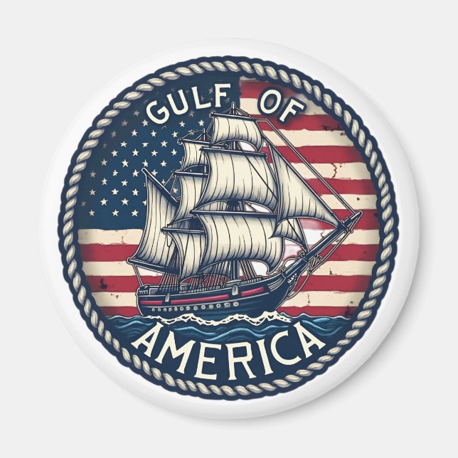 Der Golf von Amerika Patriotic Magnet (Vorne)