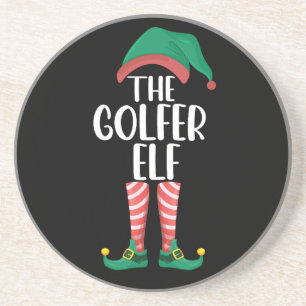 Der Golfer-Elf Golf Familien-Weihnachtsmatching Getränkeuntersetzer