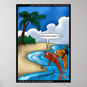 Der Golfspielende Fisch Lustige Poster Drucke