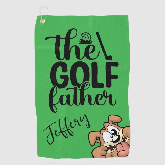 Der Golfvater: Kühnes und spielerisches Design Golfhandtuch (Vorderseite)
