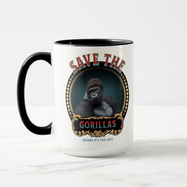 Der Gorilla gerettet | Gefährdete Arten Tasse (Links)