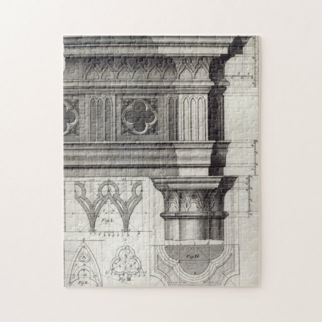 Der gotische Entablature und die Hauptstadt (Vertikal)