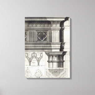 Der gotische Entablature und die Hauptstadt Leinwanddruck