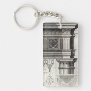 Der gotische Entablature und die Hauptstadt Schlüsselanhänger