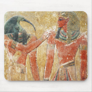 Der Gott Thoth mit Seti I im Grab von Seti Mousepad