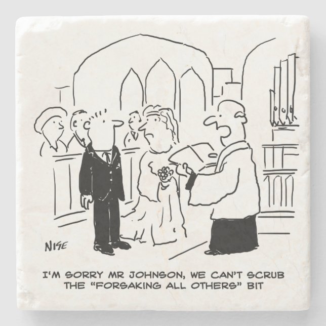 Der Gottesdienst für Hochzeit kann die Vows nicht  Steinuntersetzer (Vorderseite)