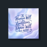 Der göttliche Wille hat keine Grenzen. Inspirieren Leinwanddruck<br><div class="desc">Erhöhen Sie Ihren Raum mit dieser mächtigen spirituellen Bestätigung: "Der menschliche Wille hat Grenzen. Der Göttliche Wille hat keinen." Dieses elegant geschriebene Zitat ist Set vor einem ruhigen, fließenden pastellfarbenen Hintergrund von Lavendel und Weich Blau, der die grenzenlose Schönheit der göttlichen Gegenwart hervorruft. Dieser inspirierende Leinenprint ist dazu gedacht, das...</div>