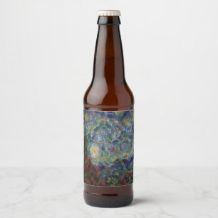 Der Gourdy Night Starry Fine Art Spoof Bierflaschenetikett