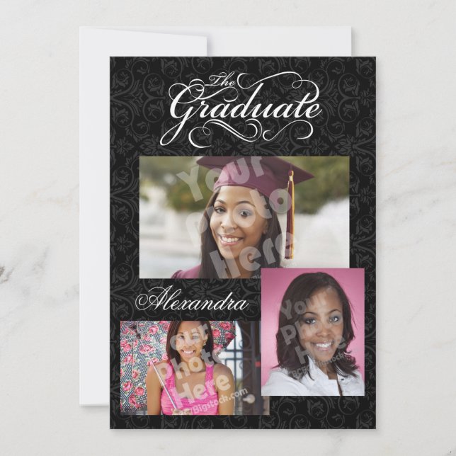 Der Graduate, 3 Abschluss für FotoCollage Einladung (Vorderseite)