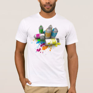 Der Graffiti-Spray-Farbe der Männer macht T - T-Shirt