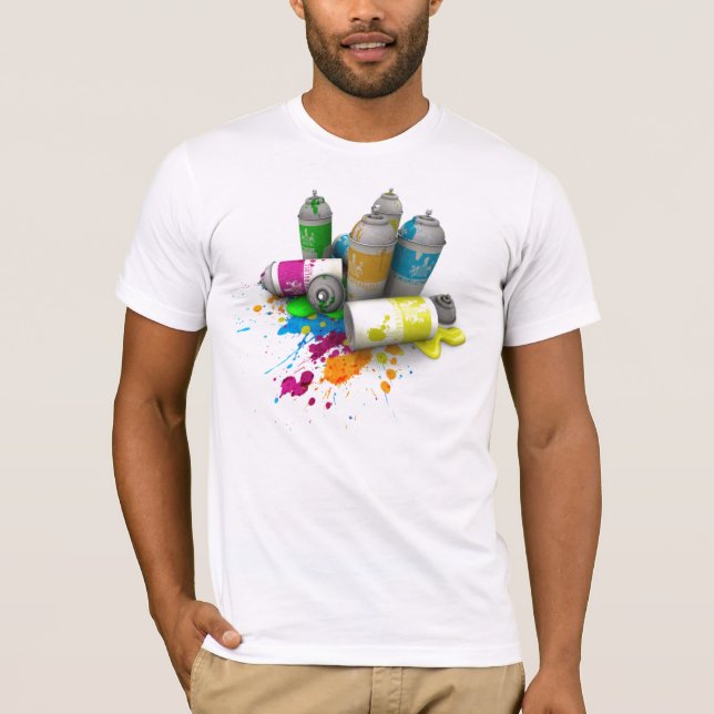 Der Graffiti-Spray-Farbe der Männer macht T - T-Shirt (Vorderseite)
