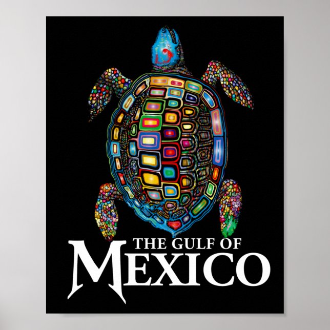 Der Grafische Meeresschildkrötengolf Mexikos vergi Poster (Vorne)