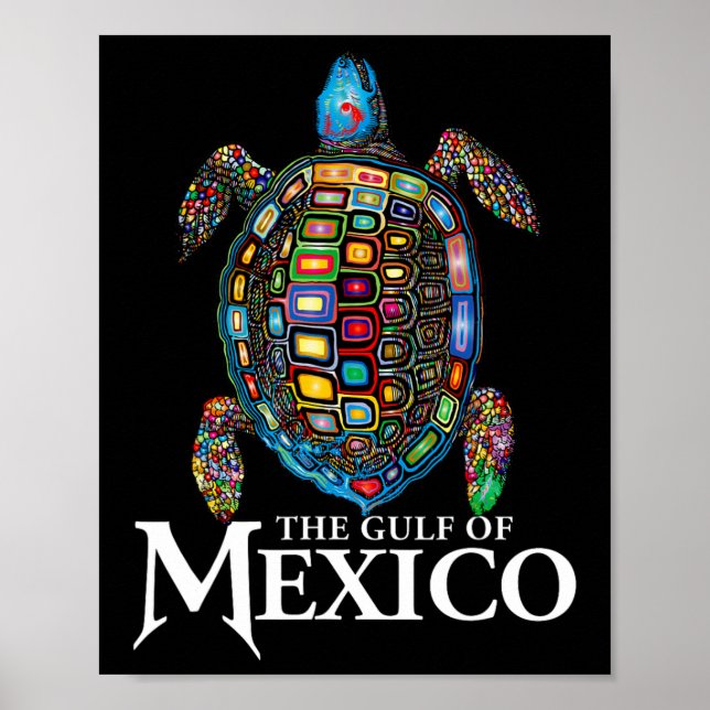 Der Grafische Meerschildkrötengolf Mexikos vergess Poster (Vorne)