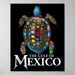 Der Grafische Meerschildkrötengolf Mexikos vergess Poster