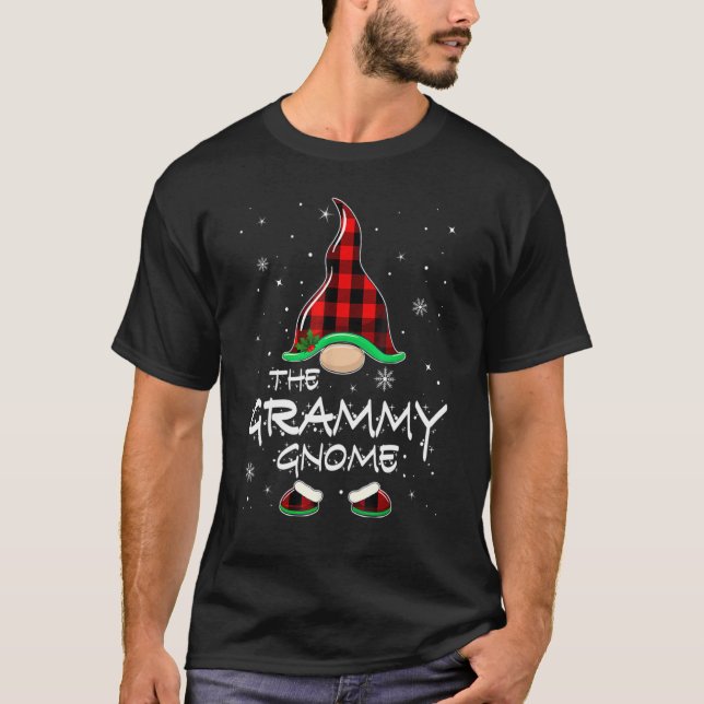 Der Grammy Gnome Red Buffalo Kariert Weihnachtsjam T-Shirt (Vorderseite)