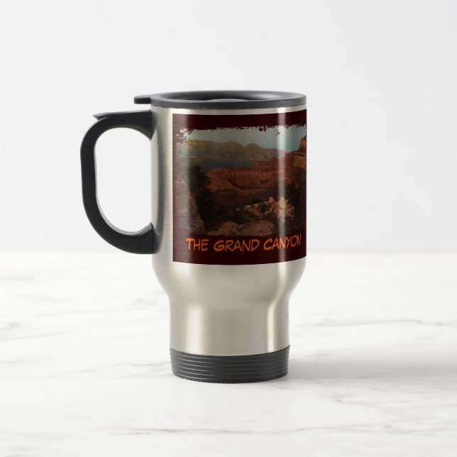 Der Grand Canyon ist ein gemalter Reisezug Reisebecher (Links)