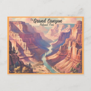 Der Grand Canyon Nationalpark Vintage-Postkarte Postkarte