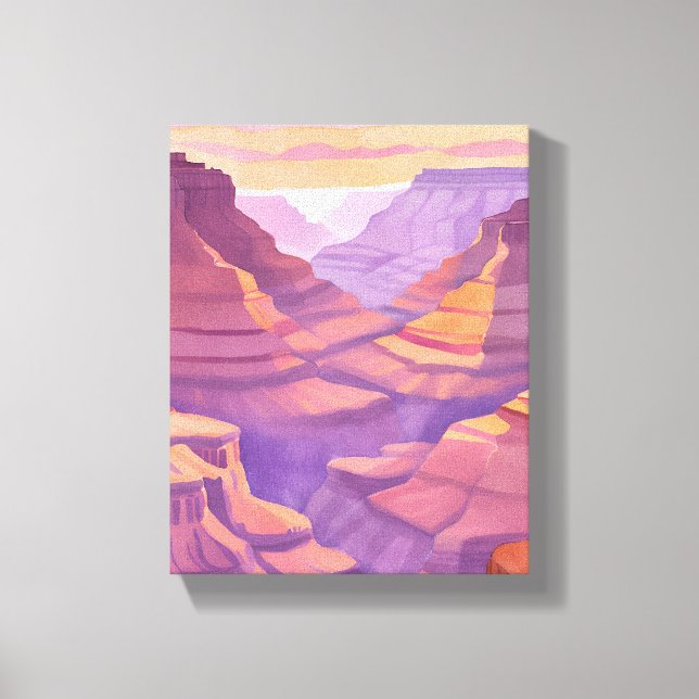 Der Grand Canyon | Nationalpark Wasserfarbe Leinwanddruck (Vorderseite)
