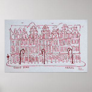 Der Grand Place   Artois Region, Arras, Frankreich Poster