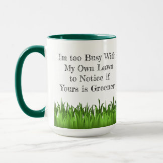 Der Gras ist keine grünere Tasse. Tasse