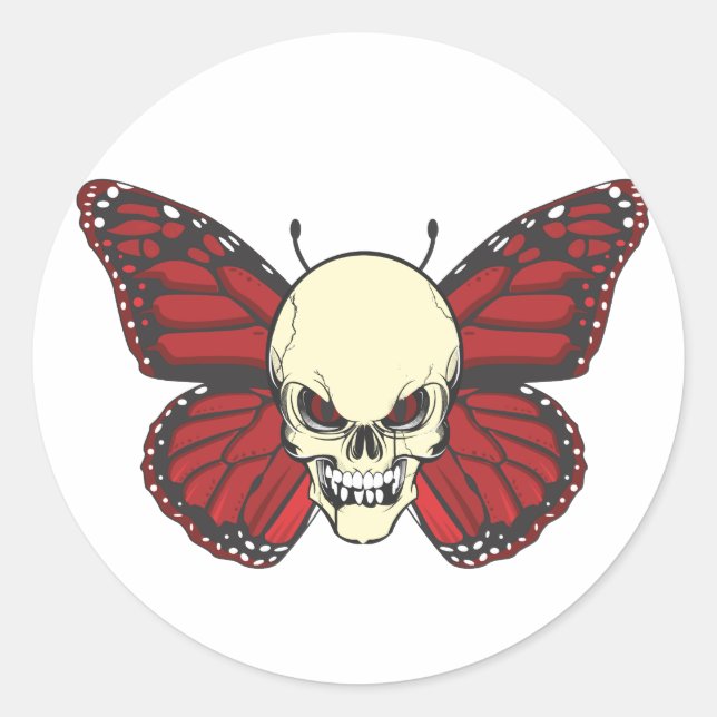 Der graue Schmetterling der Blütenlust Runder Aufkleber (Vorderseite)