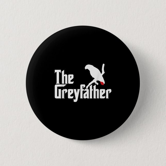 Der Graupater Funny African Gray Parrot Lovers Bi Button (Vorderseite)