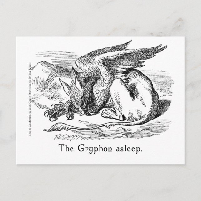 Der Griffin schläft. Alice im Wunderland Art Postkarte (Vorderseite)