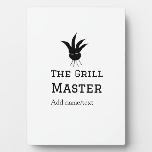 Der Grill-Meister hinzufügen Namen Text Kochen am Fotoplatte