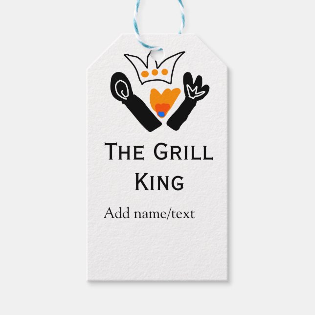 Der Grill-Meister hinzufügen Namen Text Kochen am  Geschenkanhänger (Vorderseite)