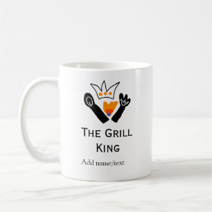 Der Grill-Meister hinzufügen Namen Text Kochen am  Kaffeetasse