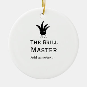 Der Grill-Meister hinzufügen Namen Text Kochen am Keramik Ornament