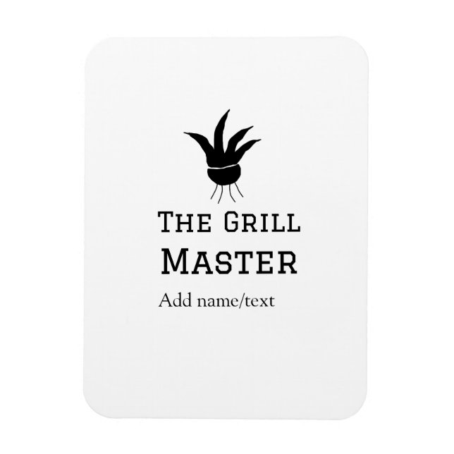 Der Grill-Meister hinzufügen Namen Text Kochen am  Magnet (Vertikal)