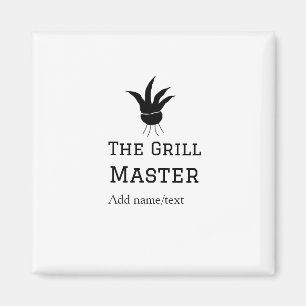 Der Grill-Meister hinzufügen Namen Text Kochen am  Magnet