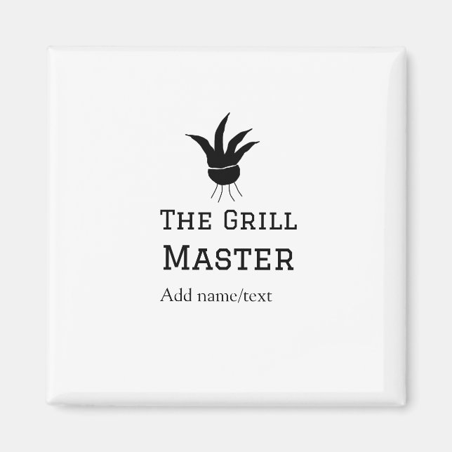 Der Grill-Meister hinzufügen Namen Text Kochen am  Magnet (Vorne)
