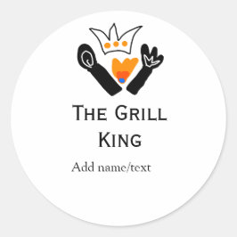 Der Grill-Meister hinzufügen Namen Text Kochen am  Runder Aufkleber