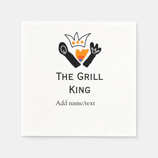 Der Grill-Meister hinzufügen Namen Text Kochen am  Serviette (Vorderseite)