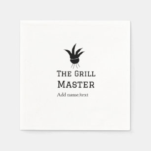Der Grill-Meister hinzufügen Namen Text Kochen am Serviette