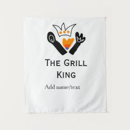 Der Grill-Meister hinzufügen Namen Text Kochen am  Wandteppich