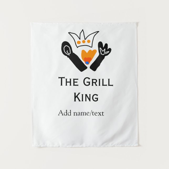 Der Grill-Meister hinzufügen Namen Text Kochen am  Wandteppich (Vorderseite)