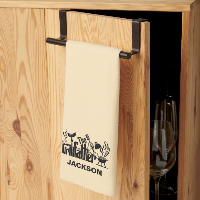 Der Grill-Vater Geschirrtuch (Drittel gefaltet)