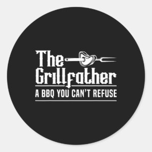 Der Grillfather Bbq Grillen Grillmaster Rbecue Runder Aufkleber