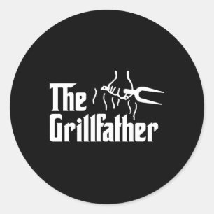 Der Grillfather Lustige Bbq-Kunst Für Papa Vaterta Runder Aufkleber